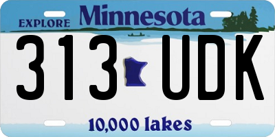 MN license plate 313UDK