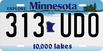 MN license plate 313UDO