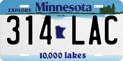 MN license plate 314LAC