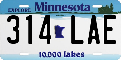 MN license plate 314LAE