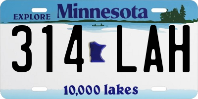 MN license plate 314LAH