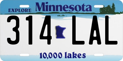 MN license plate 314LAL