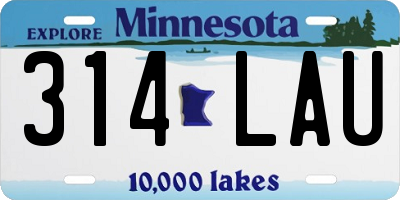 MN license plate 314LAU