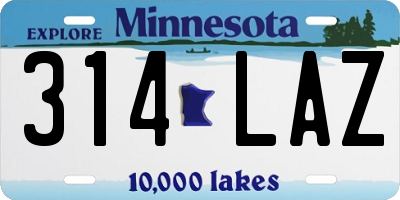 MN license plate 314LAZ