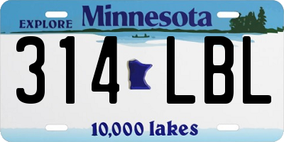 MN license plate 314LBL