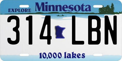 MN license plate 314LBN