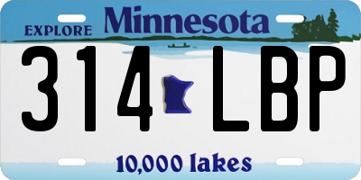 MN license plate 314LBP