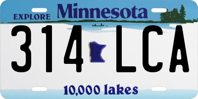 MN license plate 314LCA