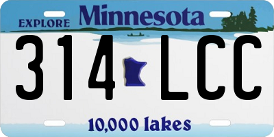 MN license plate 314LCC