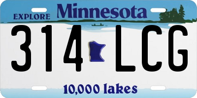 MN license plate 314LCG