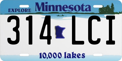 MN license plate 314LCI