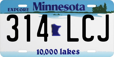 MN license plate 314LCJ