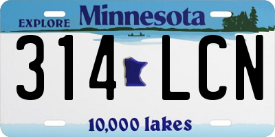 MN license plate 314LCN