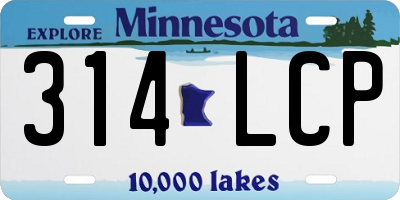 MN license plate 314LCP