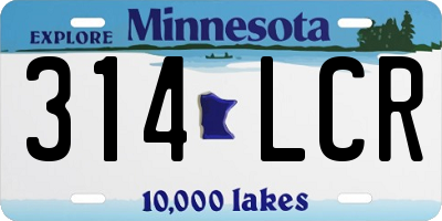 MN license plate 314LCR
