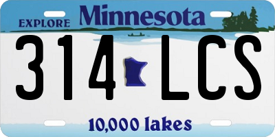 MN license plate 314LCS