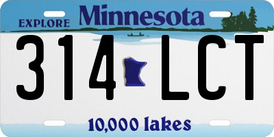 MN license plate 314LCT