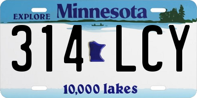 MN license plate 314LCY