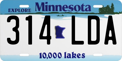 MN license plate 314LDA