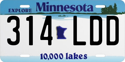 MN license plate 314LDD