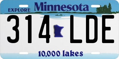MN license plate 314LDE