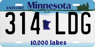 MN license plate 314LDG