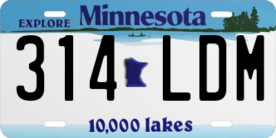 MN license plate 314LDM