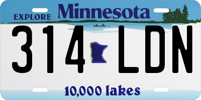 MN license plate 314LDN