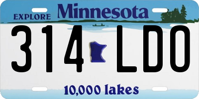 MN license plate 314LDO