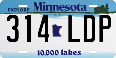 MN license plate 314LDP