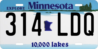 MN license plate 314LDQ