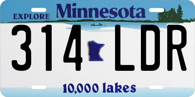 MN license plate 314LDR