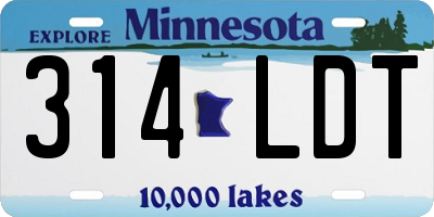 MN license plate 314LDT