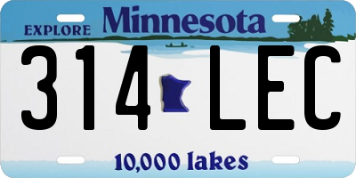 MN license plate 314LEC