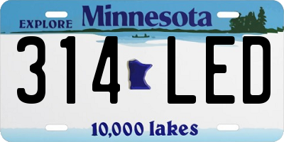 MN license plate 314LED