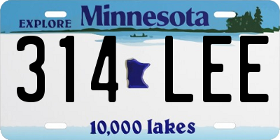 MN license plate 314LEE