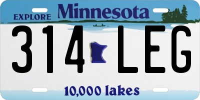 MN license plate 314LEG