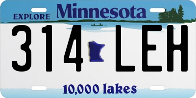 MN license plate 314LEH