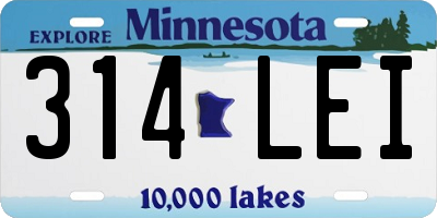 MN license plate 314LEI