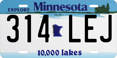 MN license plate 314LEJ