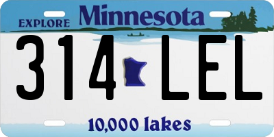 MN license plate 314LEL