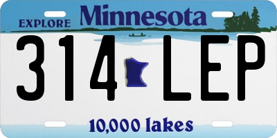 MN license plate 314LEP