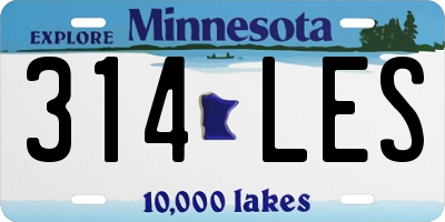 MN license plate 314LES