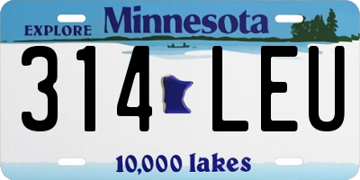 MN license plate 314LEU