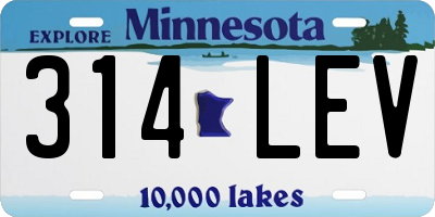MN license plate 314LEV