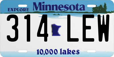 MN license plate 314LEW
