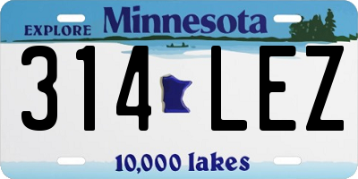 MN license plate 314LEZ
