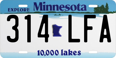 MN license plate 314LFA