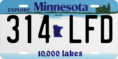 MN license plate 314LFD