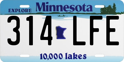 MN license plate 314LFE